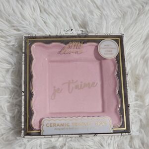 Style Diva Ceramic Trinket Tray Brand New Pink Ceramic Trinket Tray